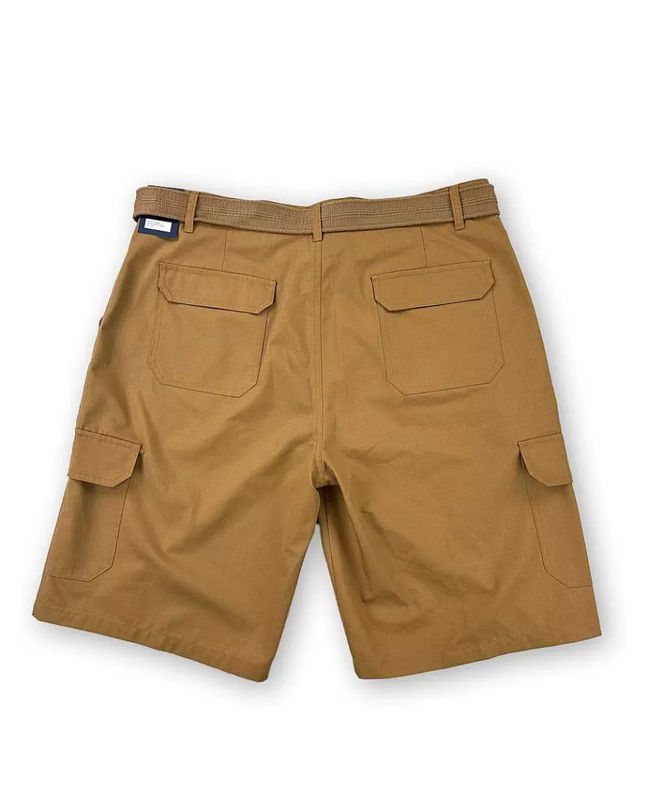 Cheap ® Workwear Men's Ripstop Cargo Short With Belt- British Khaki Men Men's Shorts
