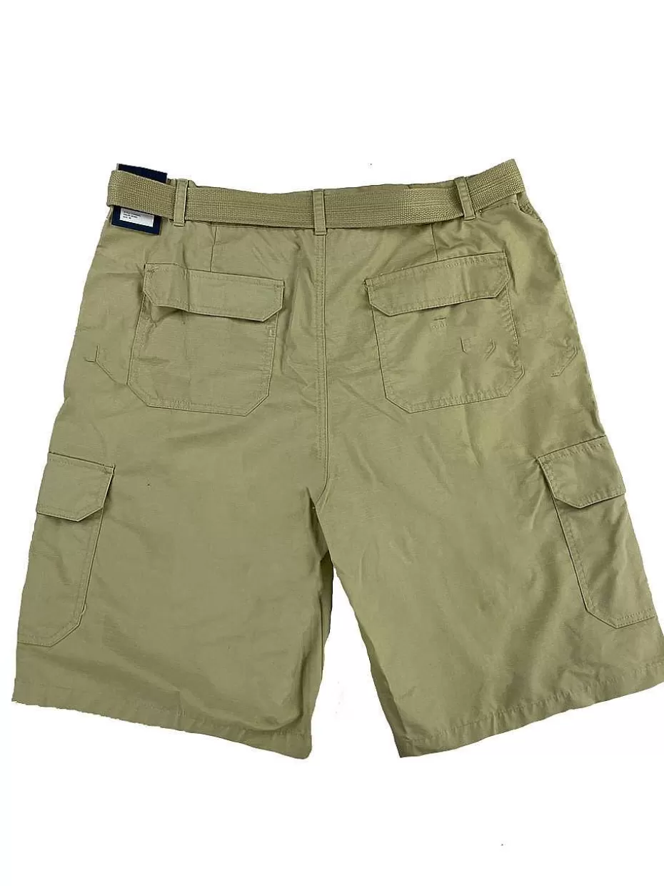 Fashion ® Workwear Men's Ripstop Cargo Short With Belt- Khaki Men Men's Shorts