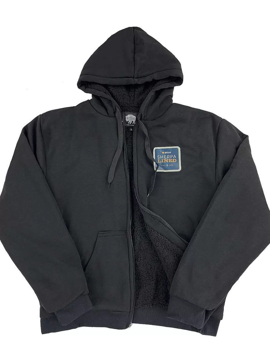 Discount ® Workwear Men's Sherpa Lined Hooded Sweatshirt-Black Men Hoodies & Sweatshirts For Men