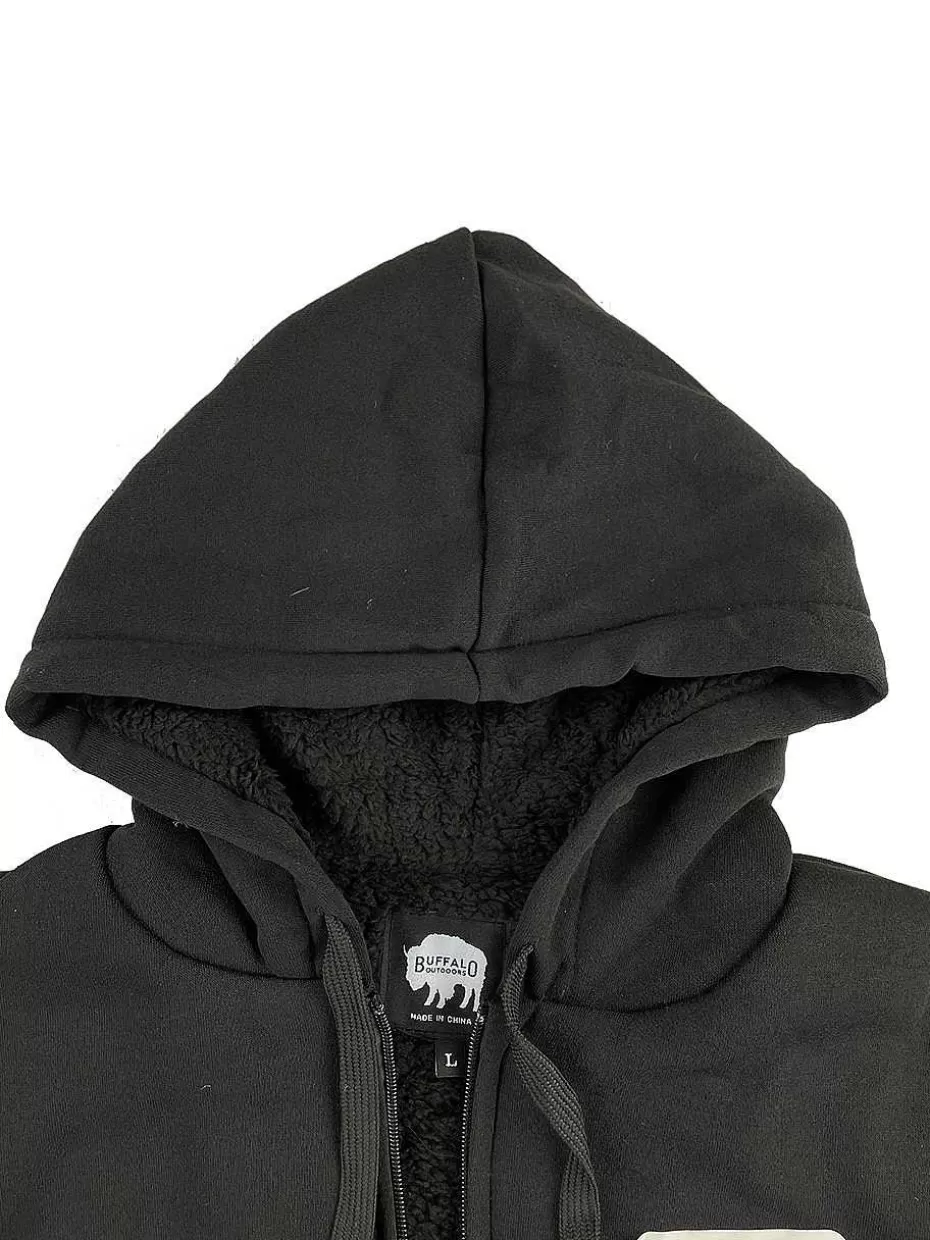 Discount ® Workwear Men's Sherpa Lined Hooded Sweatshirt-Black Men Hoodies & Sweatshirts For Men