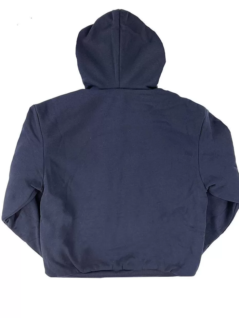 Discount ® Workwear Men's Sherpa Lined Hooded Sweatshirt-Navy Blue Men Hoodies & Sweatshirts For Men