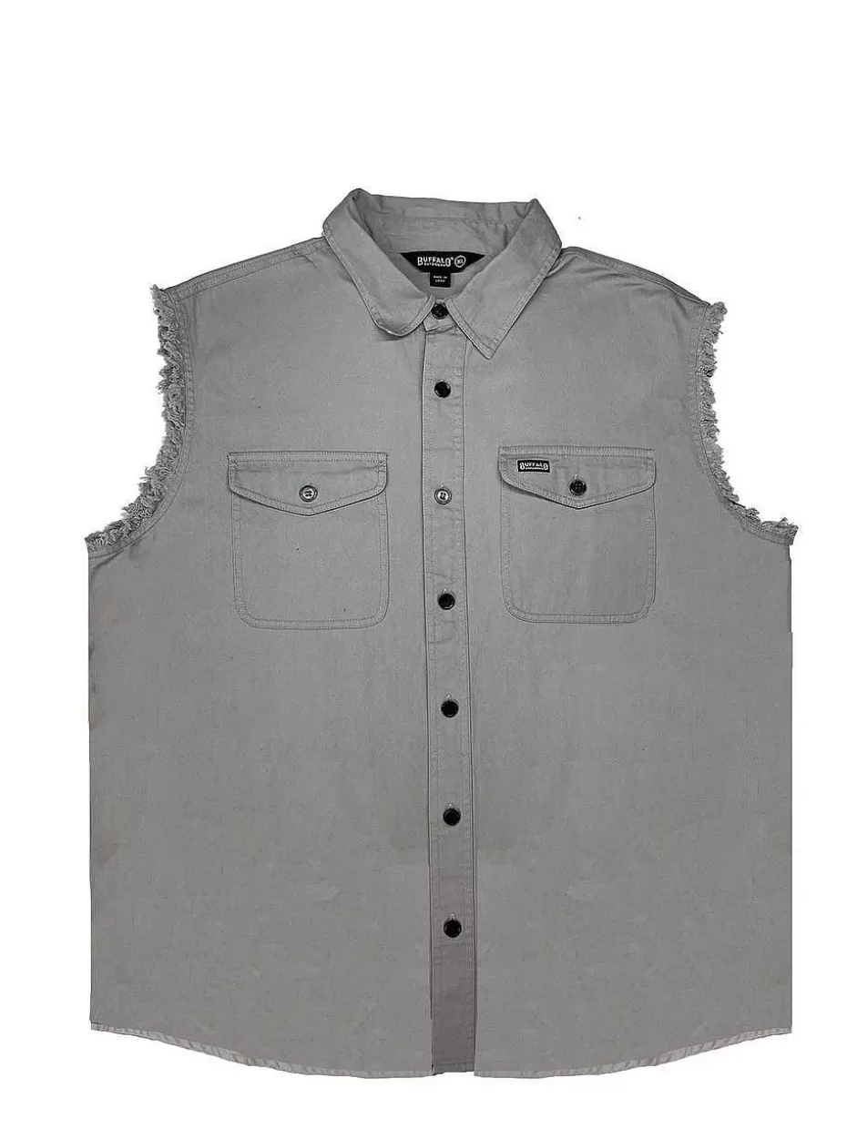 Fashion ® Workwear Men's Sleeveless Biker Shirt- Ash Grey Men Roadwear
