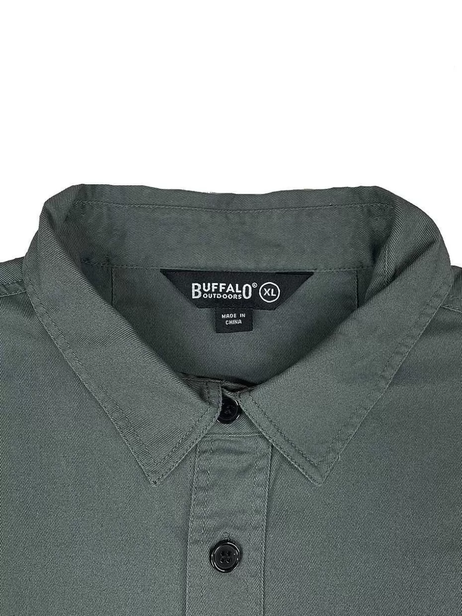 Store ® Workwear Men's Sleeveless Biker Shirt- Green Charcoal Men Roadwear