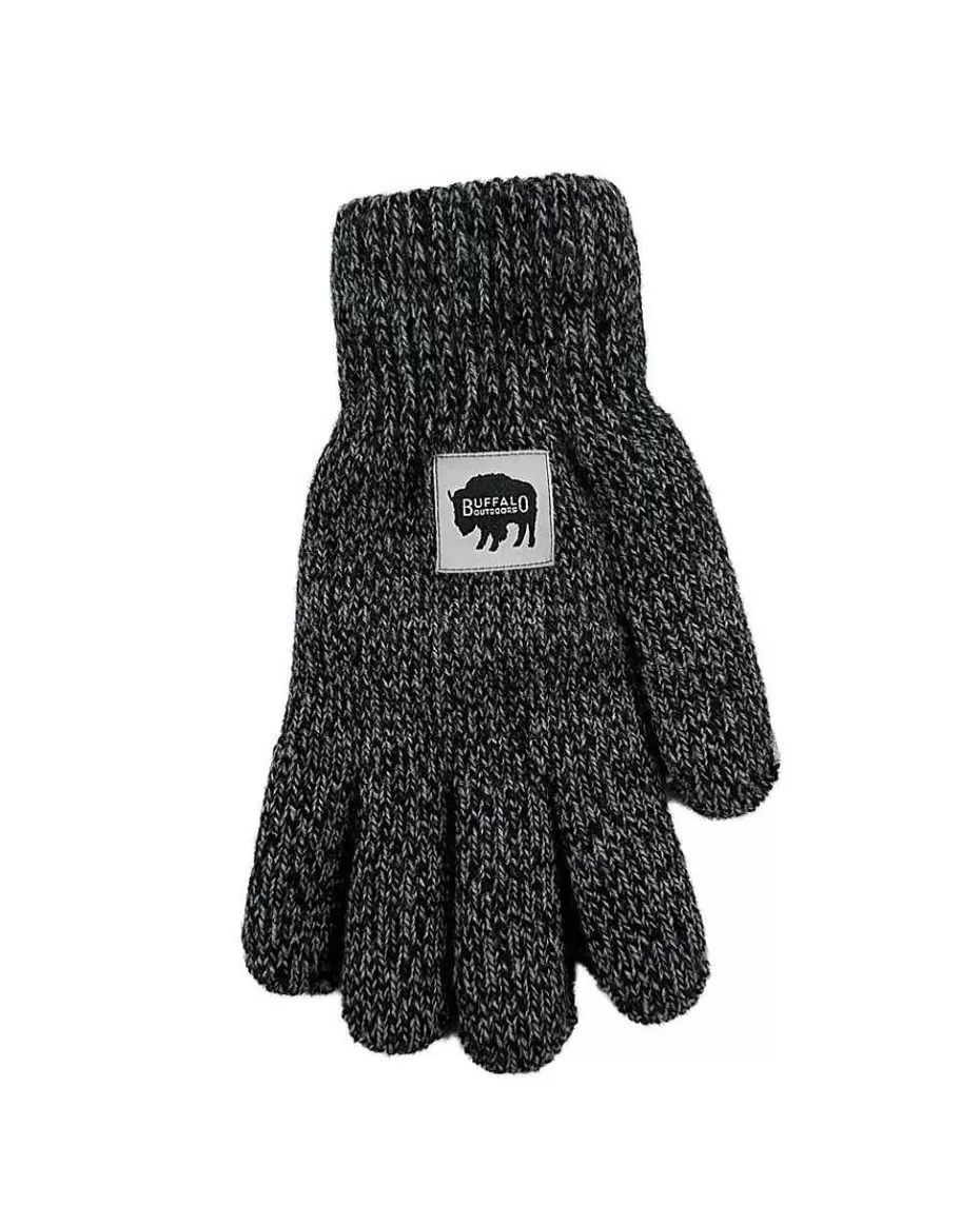 Fashion ® Workwear Men's Thermal Knit Glove-Marled Black Accessories Gloves