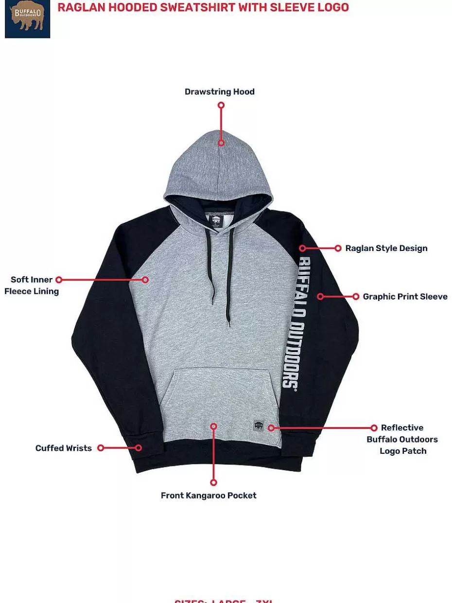 Clearance ® Workwear Raglan Hooded Sweatshirt With Sleeve Logo Men Hoodies & Sweatshirts For Men