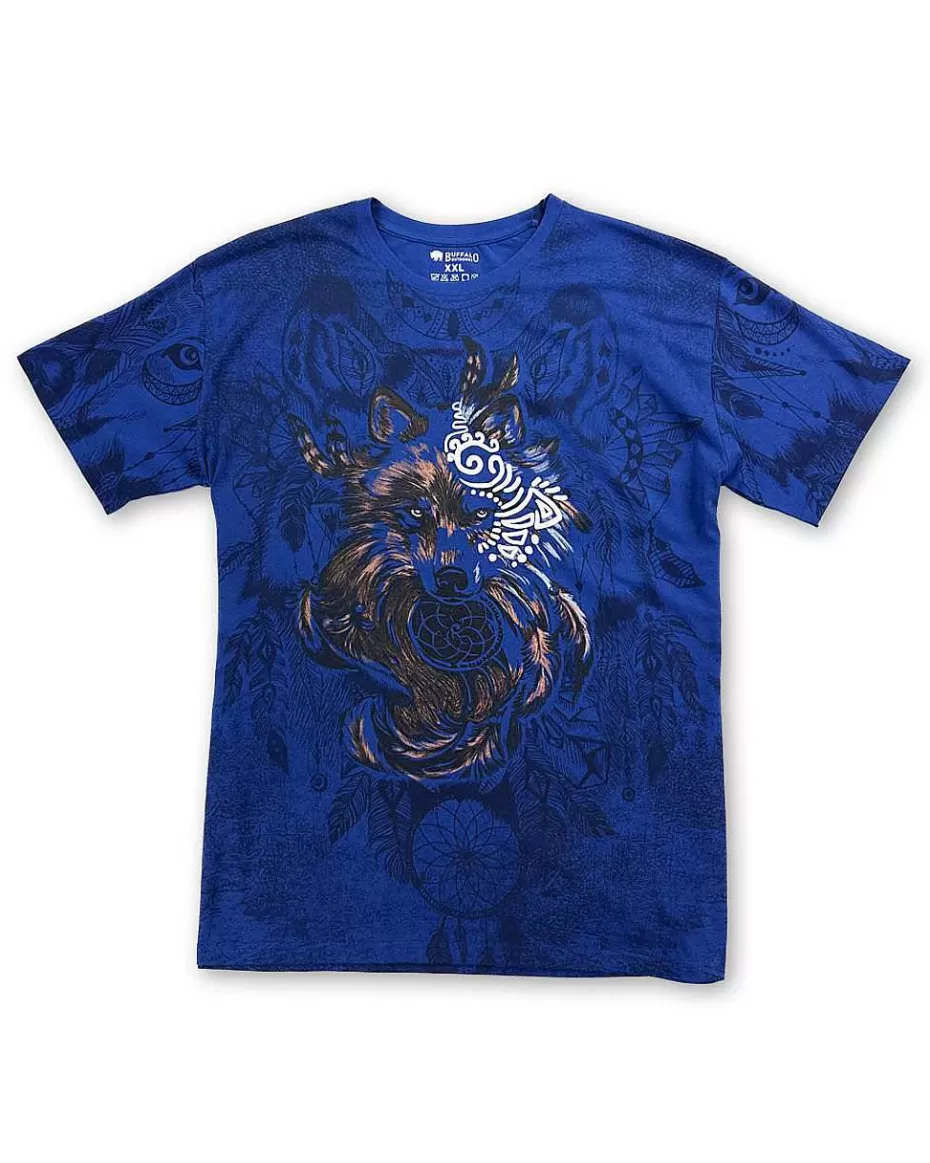 Shop ® Workwear Roadwear Collection Men's All Over Printed T-Shirt-Mystic Wolf Men Roadwear