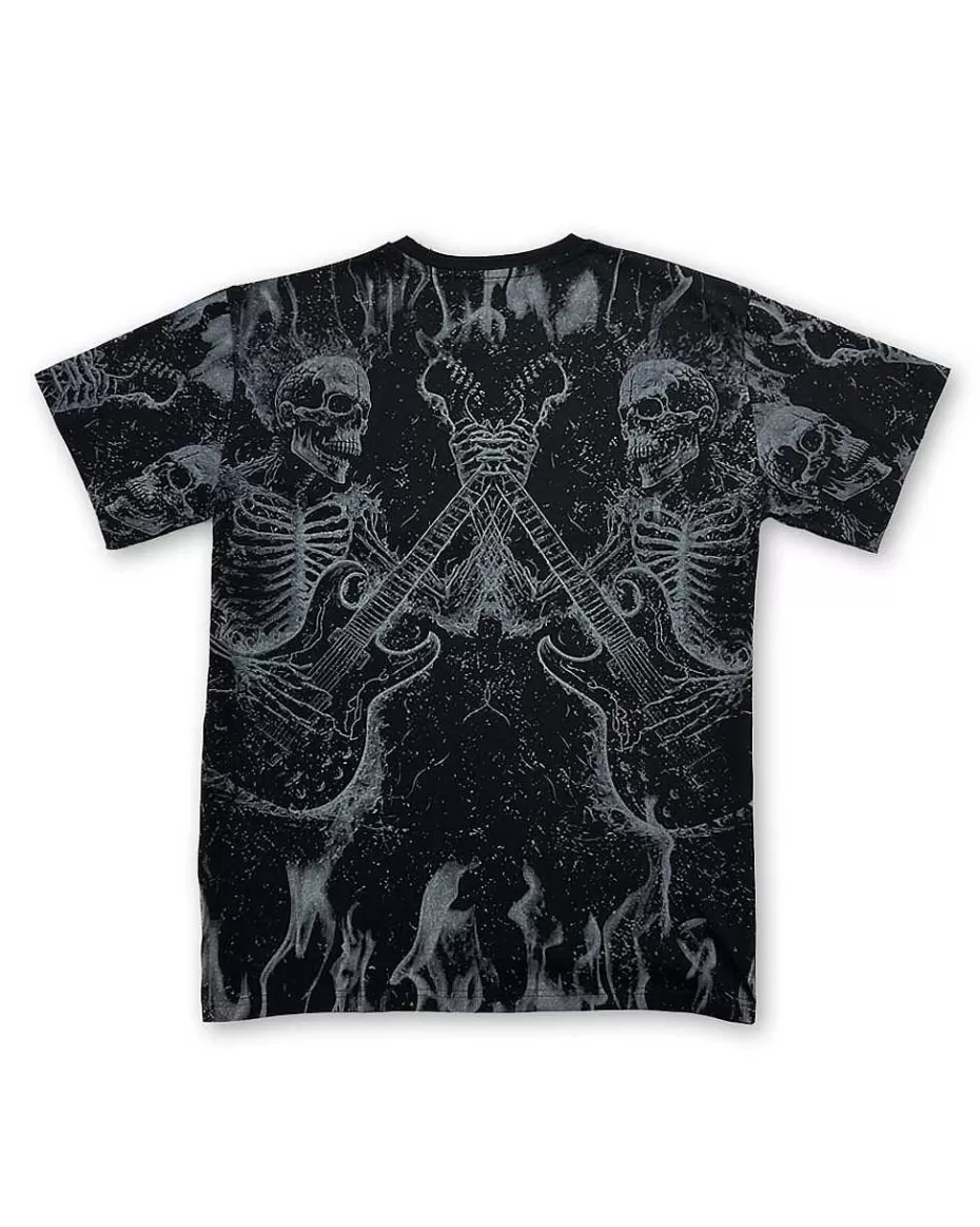 Cheap ® Workwear Roadwear Collection Men's All Over Printed T-Shirt-Rock & Rose Men Roadwear