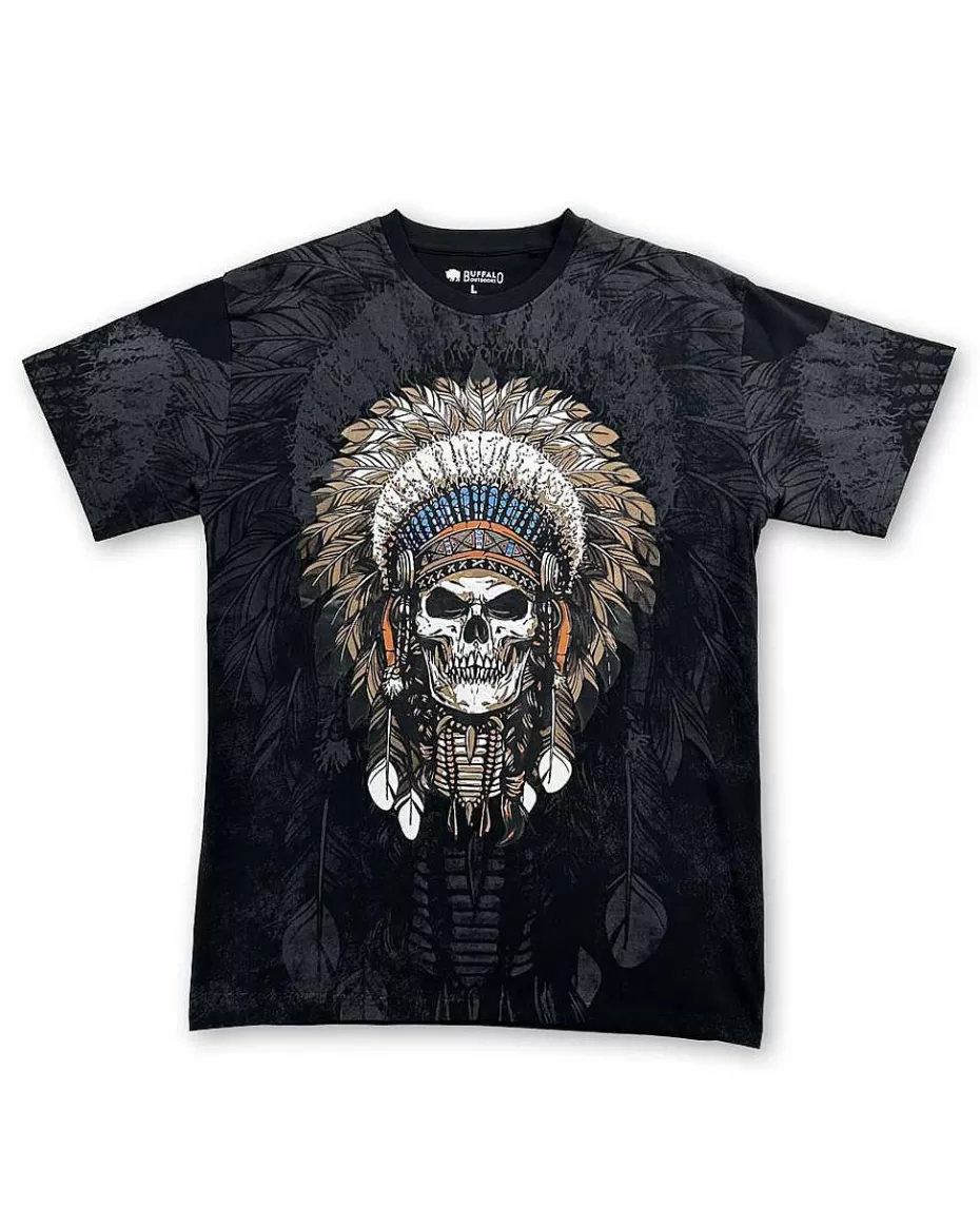Store ® Workwear Roadwear Collection Men's All Over Printed T-Shirt-Skull Chief Men Roadwear