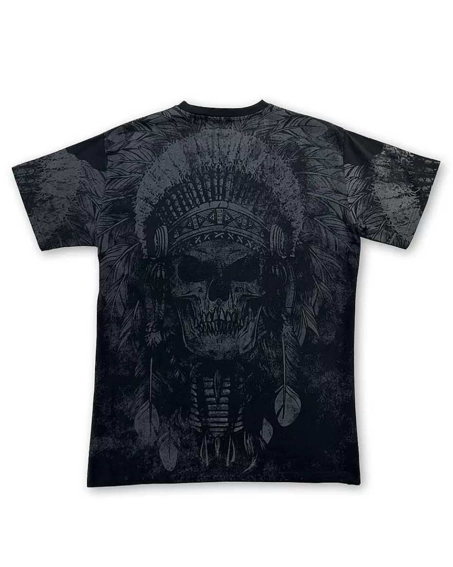 Store ® Workwear Roadwear Collection Men's All Over Printed T-Shirt-Skull Chief Men Roadwear