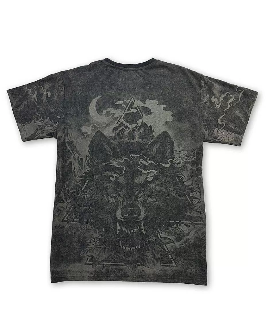 Cheap ® Workwear Roadwear Collection Men's All Over Printed T-Shirt-Wolf Mountain Men Roadwear