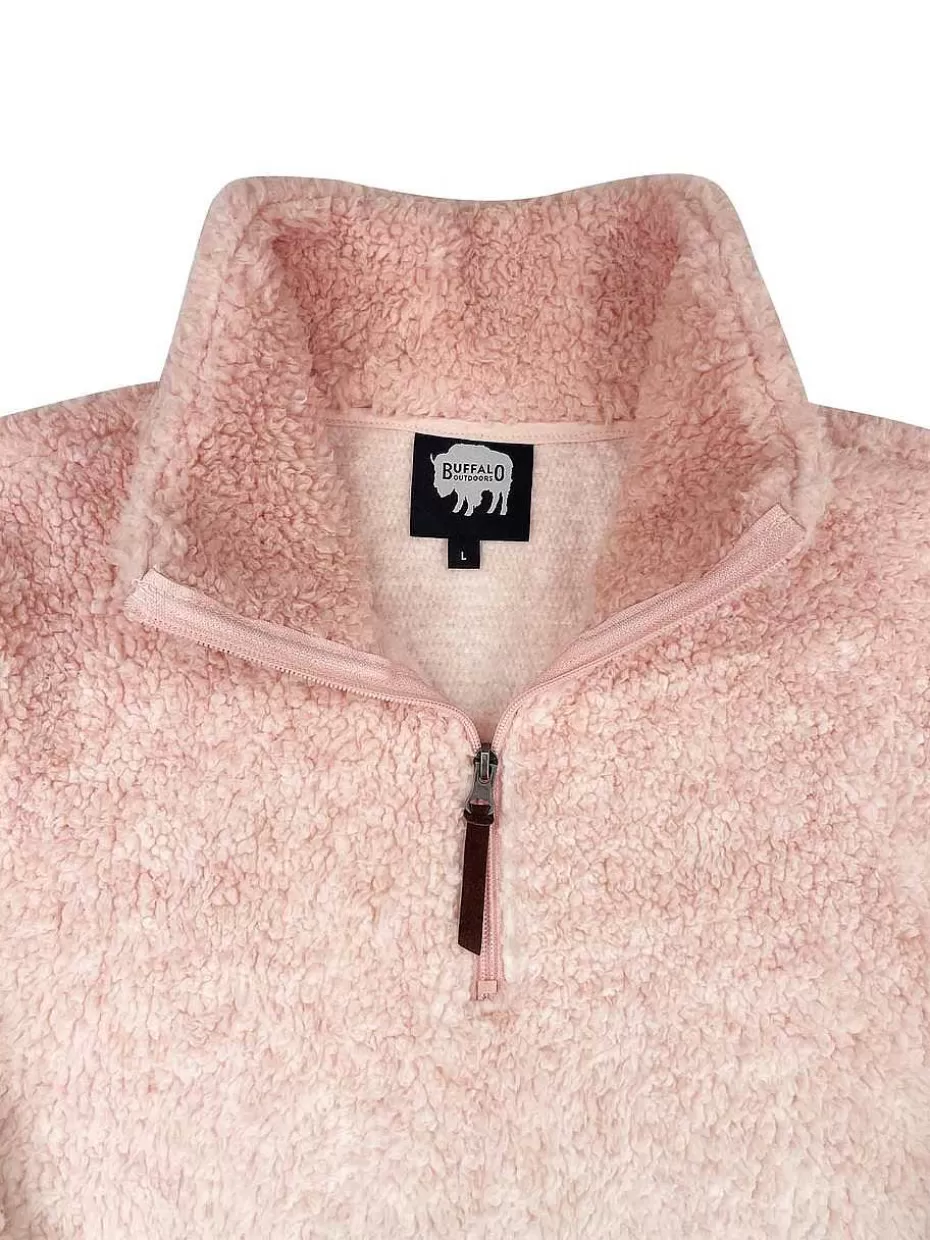 Best ® Workwear Women's 1/4 Zip Fade Sherpa-Rose Women Tops