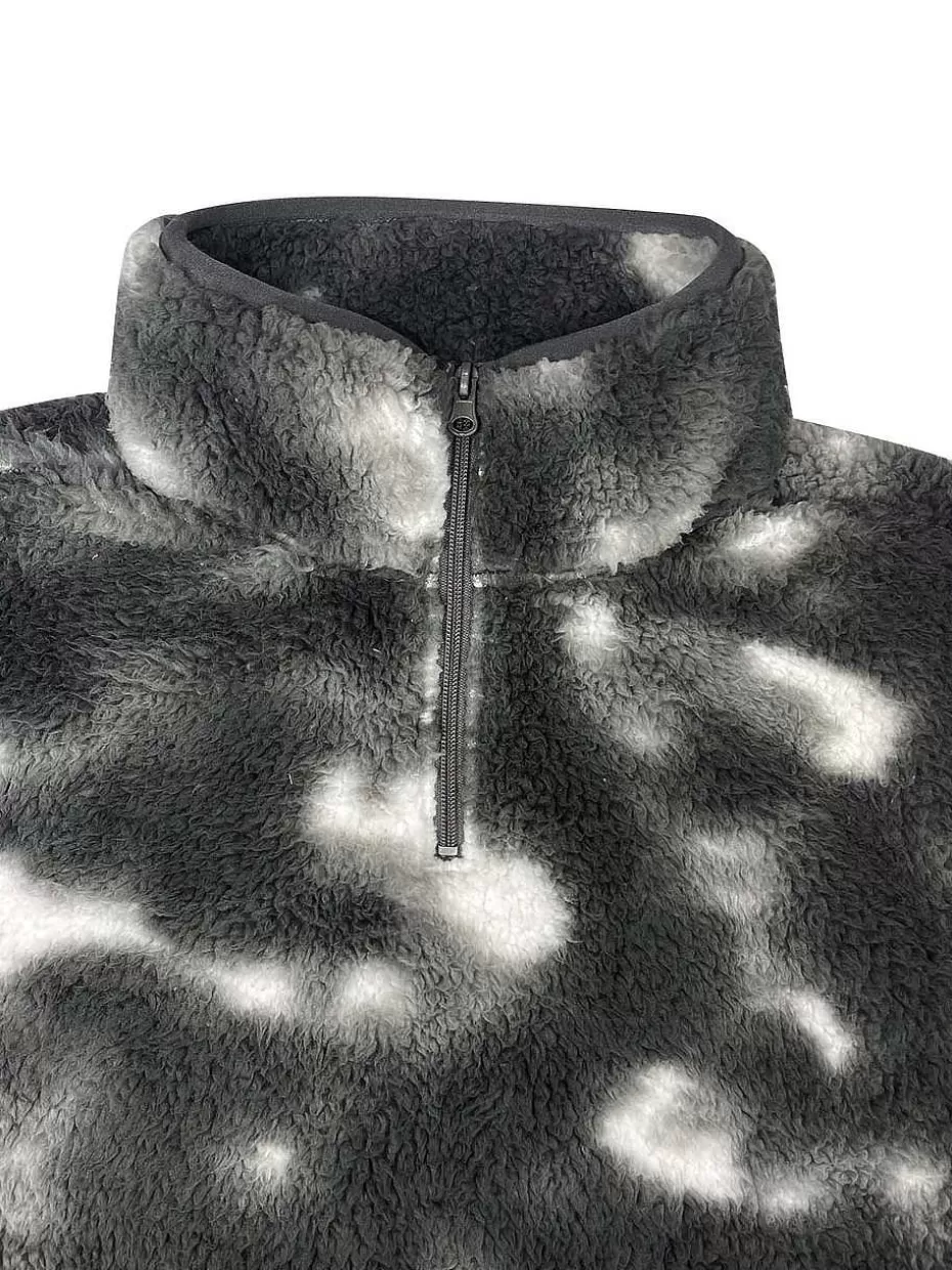 Best Sale ® Workwear Women's 1/4 Zip Tie-Dye Sherpa-Charcoal Women Tops