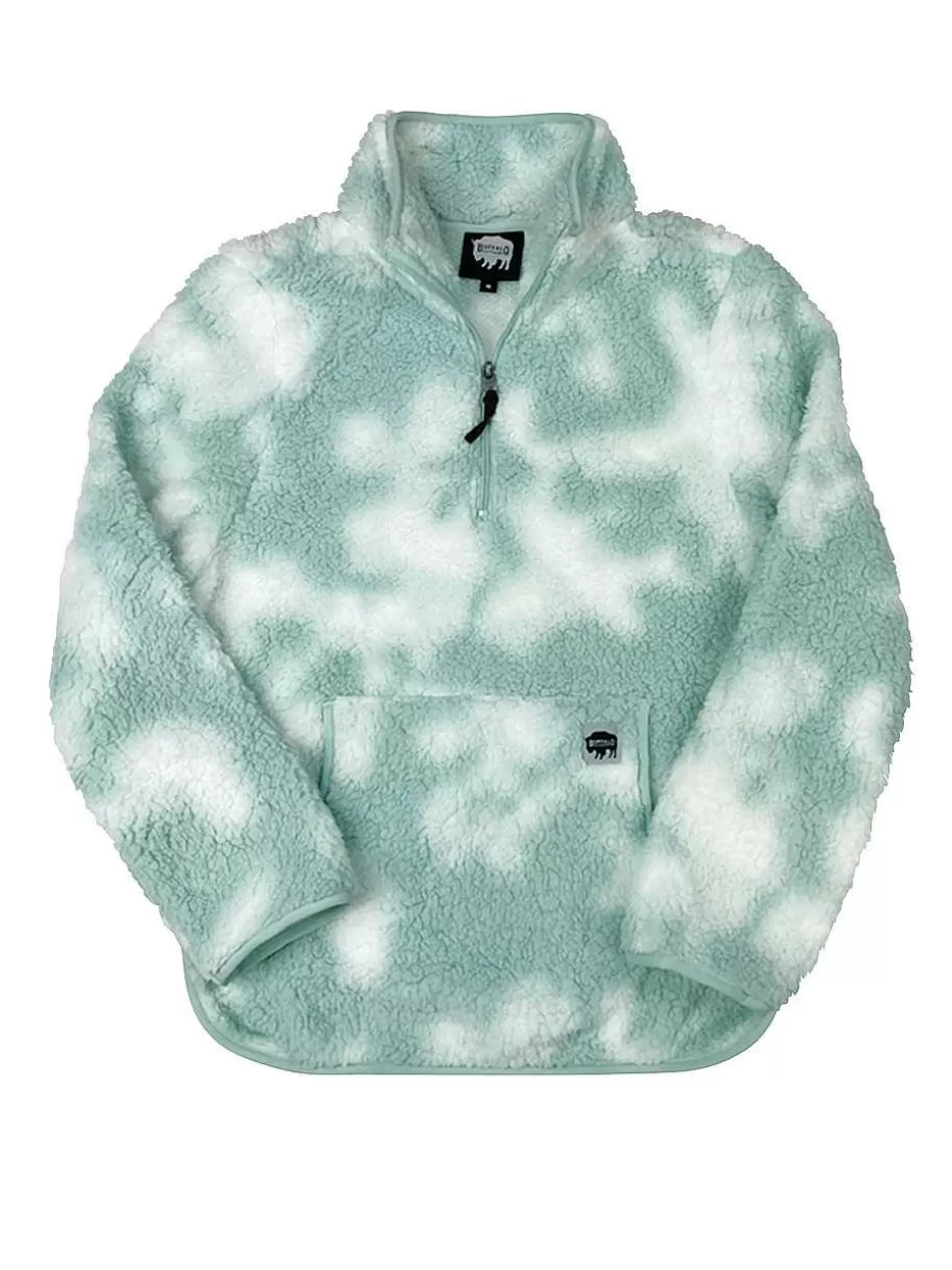 Discount ® Workwear Women's 1/4 Zip Tie-Dye Sherpa-Hazy Blue Women Tops