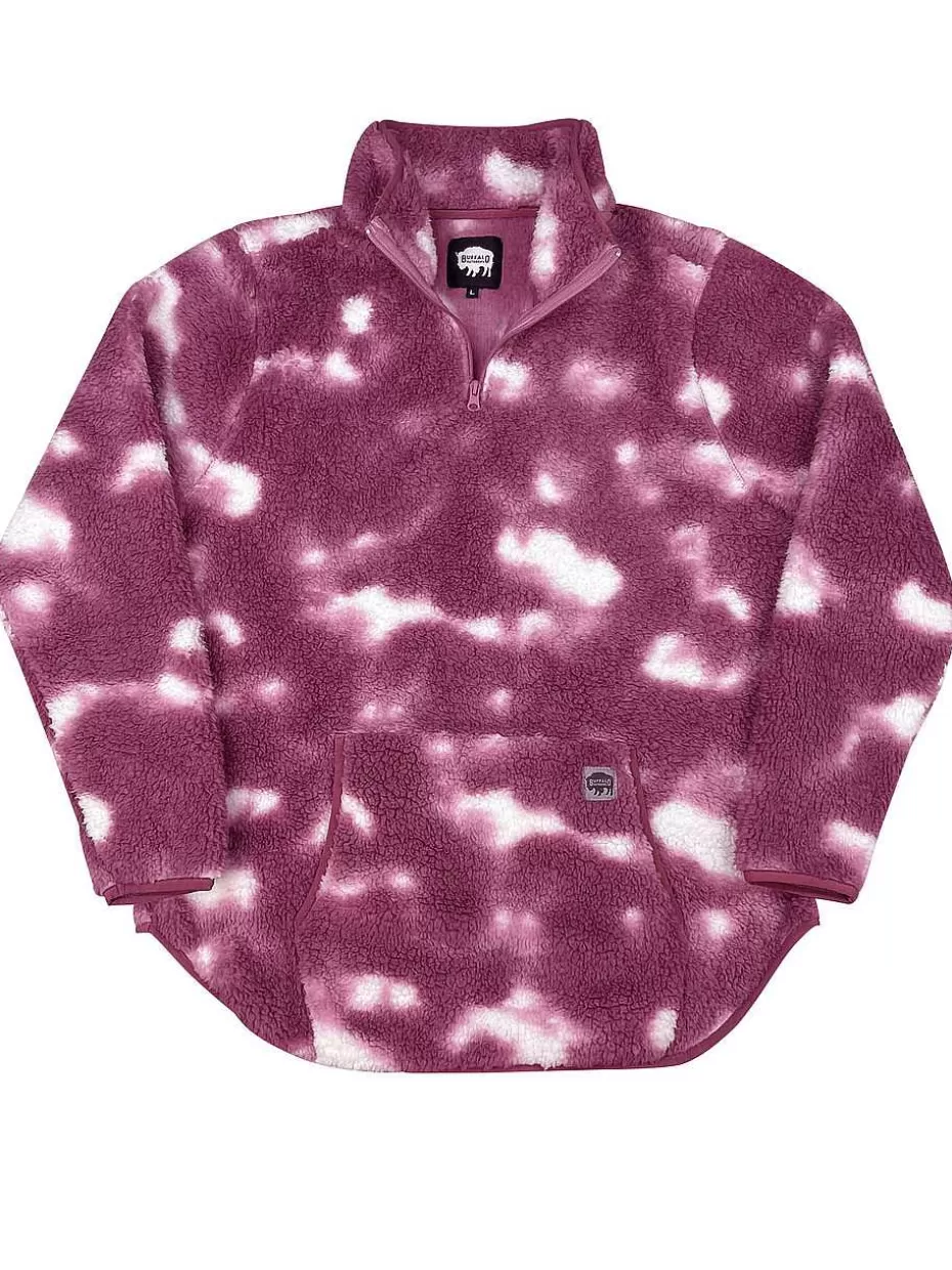 Cheap ® Workwear Women's 1/4 Zip Tie-Dye Sherpa-Purple Women Tops