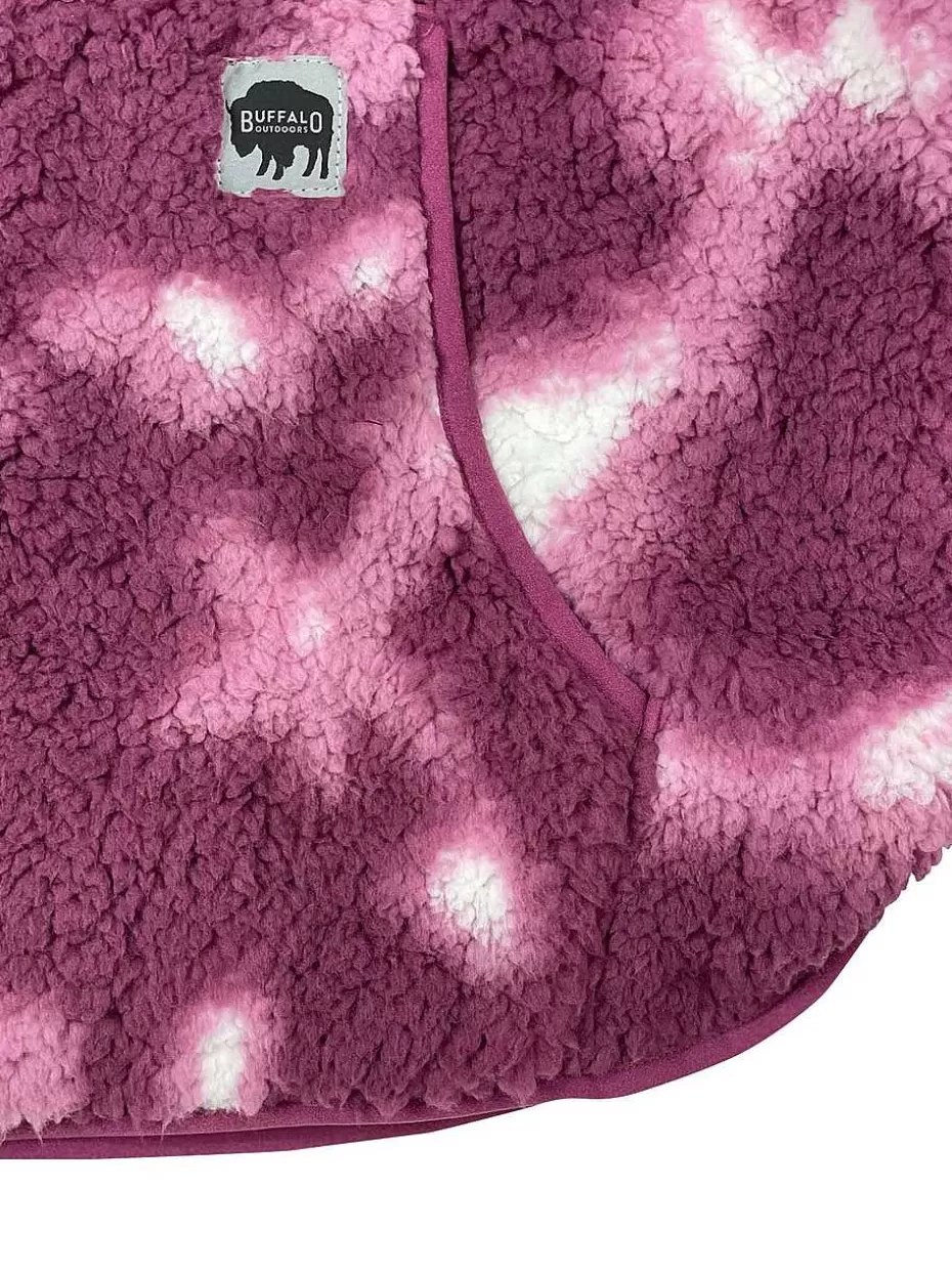 Cheap ® Workwear Women's 1/4 Zip Tie-Dye Sherpa-Purple Women Tops