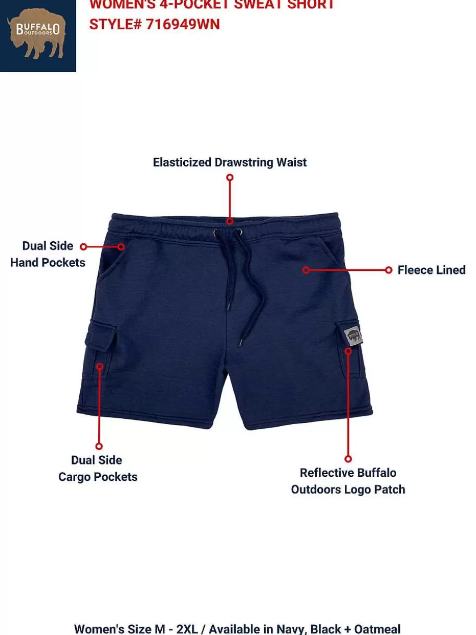 Online ® Workwear Women's Four-Pocket Sweat Short-Navy Blue Women Bottoms