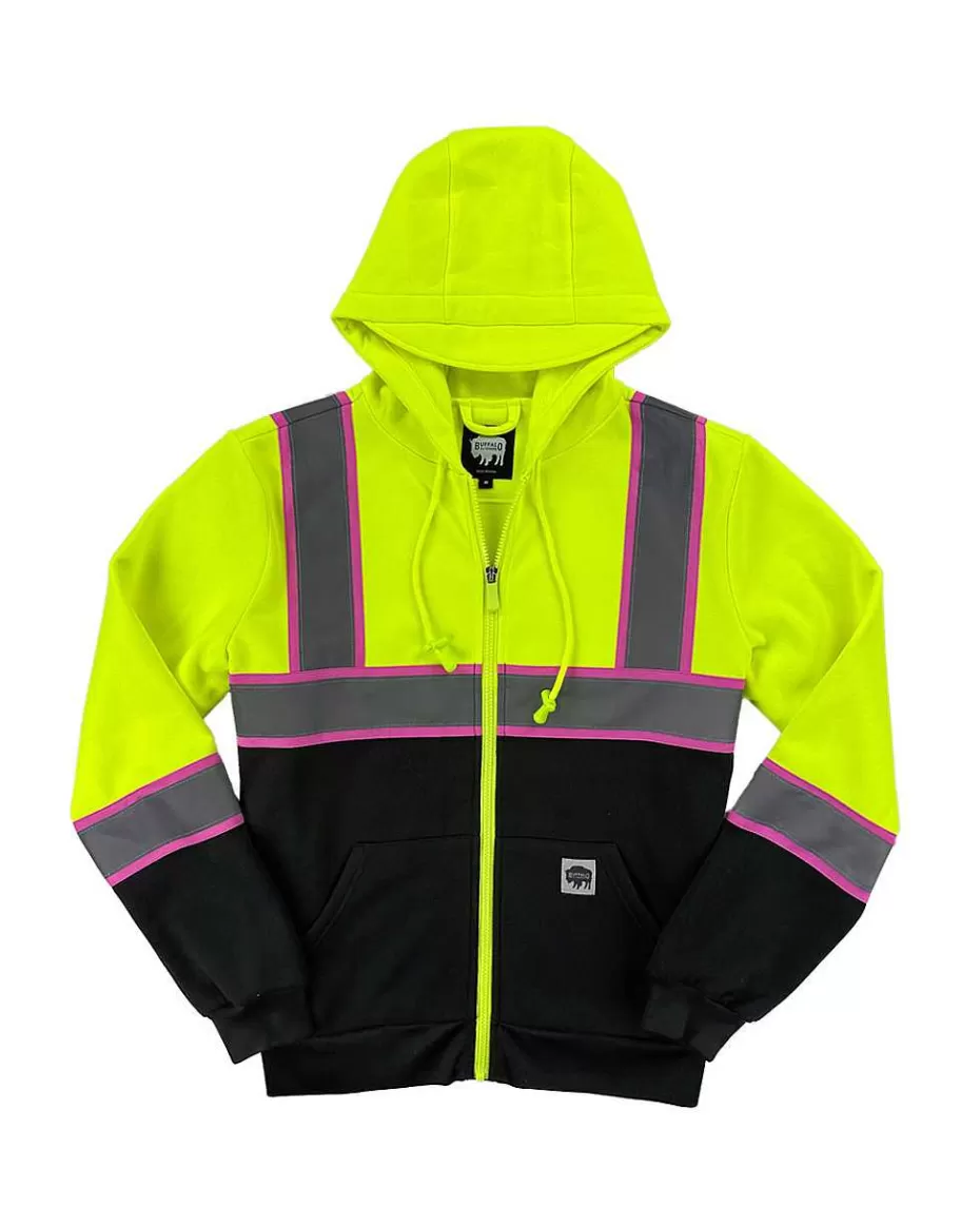 Sale ® Workwear Women's Hi Vis Safety Hooded Sweatshirt Women High Visibility