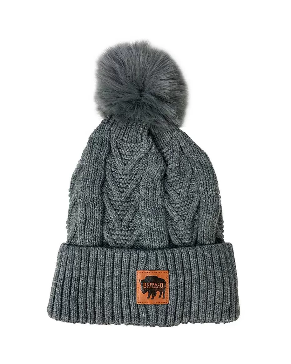 Fashion ® Workwear Women's Knit Pom Hat-Heather Grey Women Hats